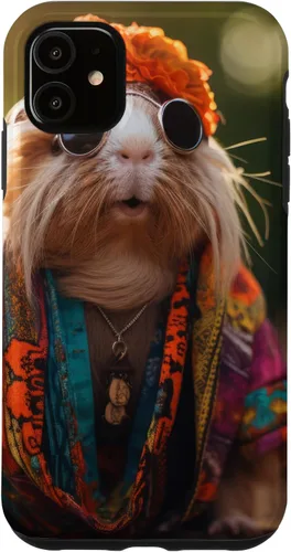 Vista 8 de iPhone 16 Boho Hippie Sunglasses Guinea Pig Case