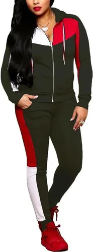 Vista 2 de Nhicdns Conjunto de trajes de correr para mujer de los años 80 y 90, trajes de dos piezas, ropa de bloque