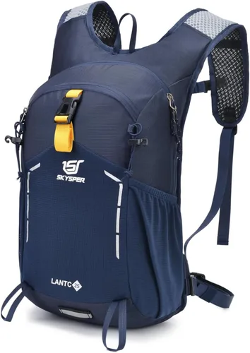 Vista 8 de SKYSPER Mochila de senderismo pequeña – Mochila de viaje de 15 L, ligera, resistente al agua, mochilas de senderismo para mujeres y hombres, Negro