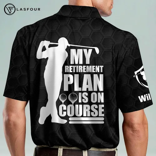 Vista 5 de LASFOUR Camisas de golf divertidas personalizadas para hombres, camisas de golf locas para hombres, camisas de golf con bandera de Estados Unidos