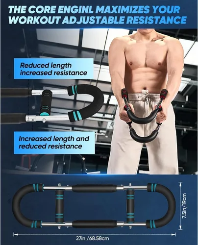 Vista 5 de Entrenador de Brazo Twister, Equipo de Entrenamiento de Pecho Ajustable de 40-100 lb, Entrenador de Brazo Power Twist, Fortalecedor de Antebrazo