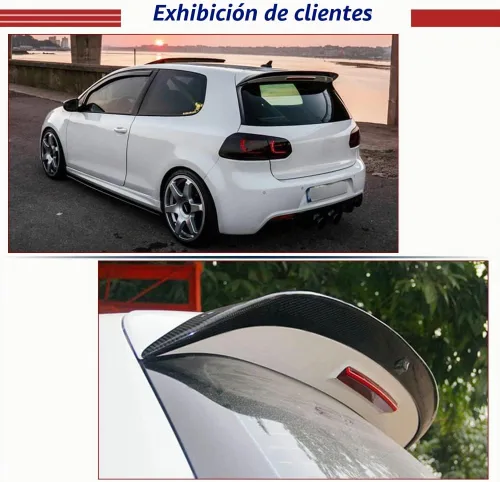 Vista 3 de Alerón de techo de fibra de carbono real para Volkswagen VW Golf 6 GTI y R