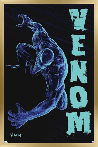 Vista 17 de Trends International Marvel Venom: Let There be Carnage - Póster de pared negro y azul, 22.4 pulgadas de largo x 14.7 W, versión enmarcada de madera