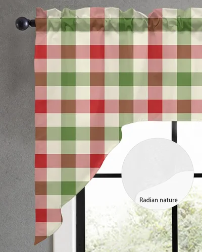 Vista 3 de Cortinas de cocina con festón de Navidad, cenefa con bolsillo para barra, paneles de cortina para dormitorio, sala de estar, baño, cafetería