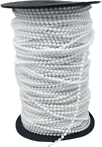 Vista 4 de Cordón de cadena con cuentas enrollables y romanas, reparación de cadena enrollable de plástico blanco, cuerda de cuentas enrollables, cordón