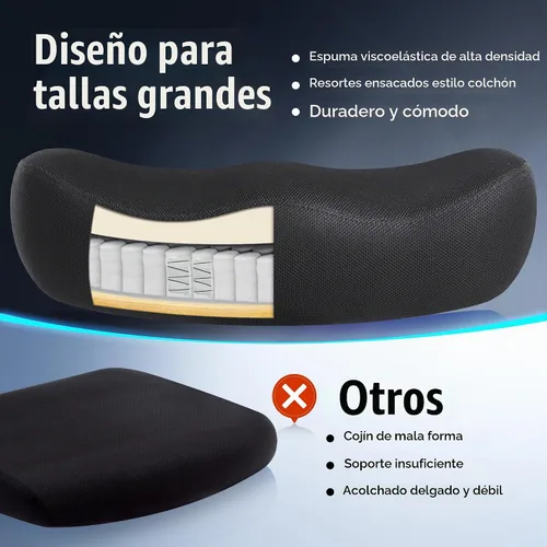 Vista 5 de Silla de escritorio de oficina grande y alta, 500 libras, silla de escritorio ergonómica de malla resistente