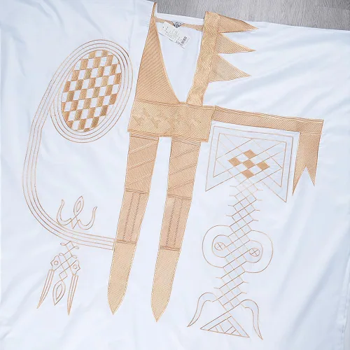 Vista 3 de HD Ropa africana tradicional para hombres Nigeriano Agbada Bordado Bazin Boubou Outfit