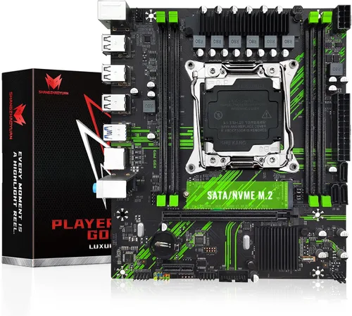 Vista 10 de X99 Placa base de doble CPU LGA 2011-3 Placa base de servidor para Intel i7 5ª/6ª generación Xeon E5 V3/V4 Series