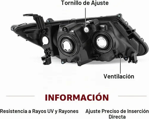 Vista 3 de JSBOYAT Conjunto de faros delanteros de repuesto para Honda Odyssey 2011-2017, estilo OE, carcasa negra, con reflector ámbar (L+R) Faros