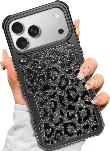 Vista 22 de AIGOMARA Magnetic Case for iPhone 16 Pro, Striped Floral - Black Black - Striped Floral