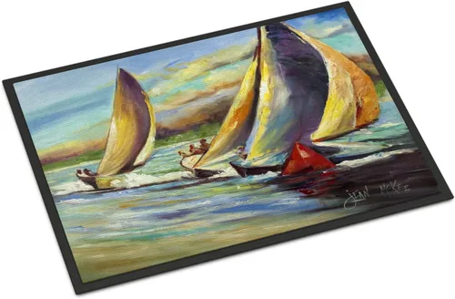 Vista 145 de Caroline's Treasures JMK1017JMAT - Tapete de caza de rana garza azul, 24 x 36 pulgadas, tapete para puerta delantera, interior y exterior