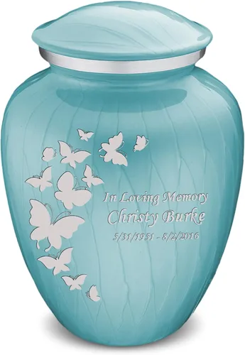 Vista 18 de Geturns Embrace Pequeñas Urnas Personalizadas de Mariposa para Cremación de Cenizas Humanas Urnas Funerarias Negras para Hombres y Mujeres 20 kg