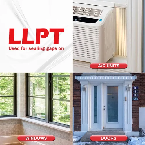 Vista 4 de LLPT Cinta Transparente para Sellado contra la Intemperie de 4" x 108 Pies para Ventana y Puerta Cinta Resistente a la Intemperie de Ultra Alto