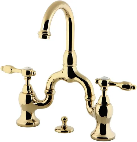 Vista 14 de Kingston Brass KS7993TAL Tudor Bridge grifo de baño emergente, latón antiguo