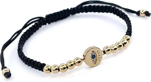 Vista 11 de Pulsera de cuerda ajustable tejida a mano con dije de mal de ojo de la suerte para la protección