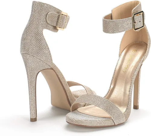 Vista 4 de DREAM PAIRS Sandalias de tacón con correa de tobillo para mujer