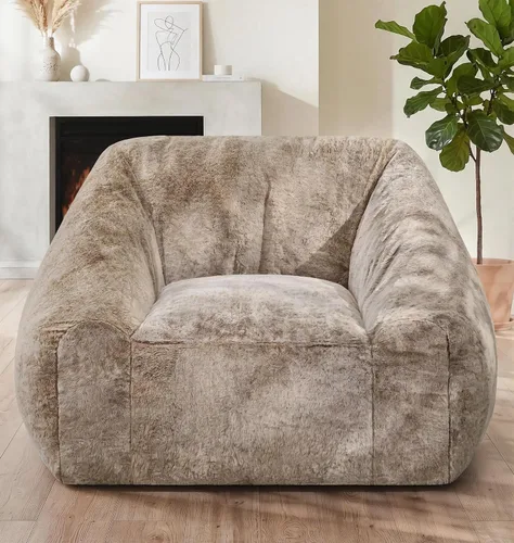 Vista 48 de Hobestluk Puf - Silla de felpa con acento para reposabrazos para sala de estar, color beige