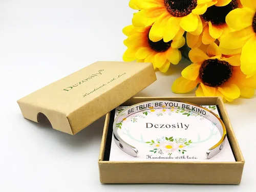 Vista 141 de Pulseras inspiradoras para mujer, joyería de acero inoxidable, con refranes, pulsera motivacional con mensaje oculto, pulseras grabadas para mejor