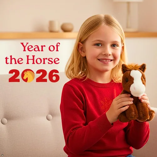 Vista 3 de The Petting Zoo Caballo de Peluche, Regalos para Niños, Animales Salvajes Wild Onez Babiez, Juguete de Peluche de Caballo Marrón 6 pulgadas