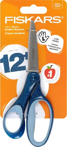 Vista 13 de Fiskars SoftGrip Tijeras con purpurina para estudiantes de 7 pulgadas para niños mayores de 12 años, tijeras para la escuela o manualidades