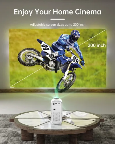 Vista 7 de Mini proyector de películas portátil Bluetooth - Proyector HISION 1080P Proyector 4K Home Proyector de TV al aire libre Proyector de video LED 8500L