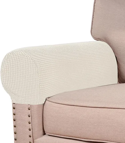 Vista 17 de Turquoize Fundas elásticas para reposabrazos para sillas y sofás, fundas para reposabrazos de sofá de elastano y jacquard, protector de muebles