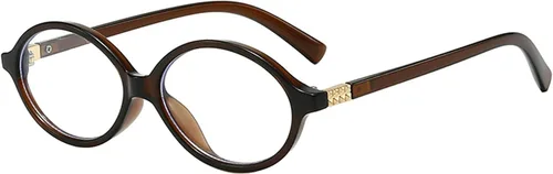 Vista 8 de Onrtry Lentes retro ovalados con bloqueo de luz azul para mujeres y hombres, anteojos falsos nerd redondos sin receta