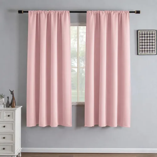 Vista 38 de IGEMAEVE Cortinas opacas para dormitorio, color beige, 52 pulgadas de ancho
