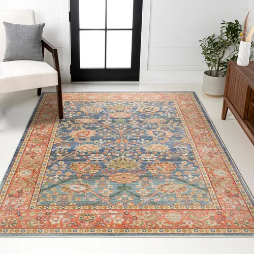 Vista 15 de JONATHAN Y Alba Modern Faded Peshawar - Alfombra para interiores, 3 x 5 pies, de transición, tradicional, fácil de limpiar para sala de estar