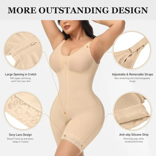 Vista 4 de M MYODRESS Fajas Colombianas Moldeadora Faja Control de Abdomina Faja Body Shaper Post Cirugía Prenda de Compresión Levantador de Culos Fajas