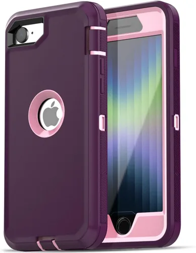 Vista 14 de AICase Funda para iPhone SE Case de 3ª y 2ª Generación, para iPhone SE 2022/2020 Protector de Pantalla Integrado Resistente Protección Antigolpes