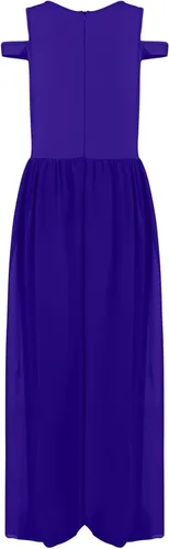 Vista 4 de Overol para mujer, elegante, cuello redondo, de gasa, con superposición, holgado, pantalones largos, bonito overol de jardín