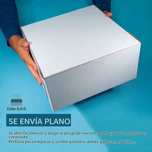 Vista 8 de Cajas de pastel de papel kraft resistentes de 14 x 14 x 6 pulgadas / 35.56 x 35.56 x 15.24