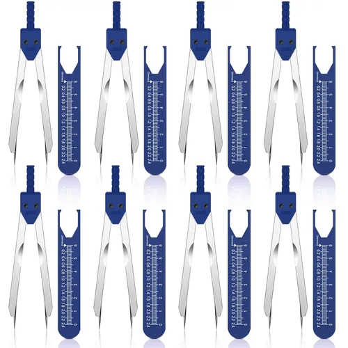 Vista 9 de Frienda 2 piezas de calibrador de ECG calibradores ECG herramienta de medición con regla electrocardiograma divisor de dibujo para enfermería (negro)