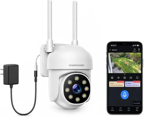 Vista 10 de Camcamp Wireless Security Camera System with 10 Inch Monitor, 8 PTZ Cameras white