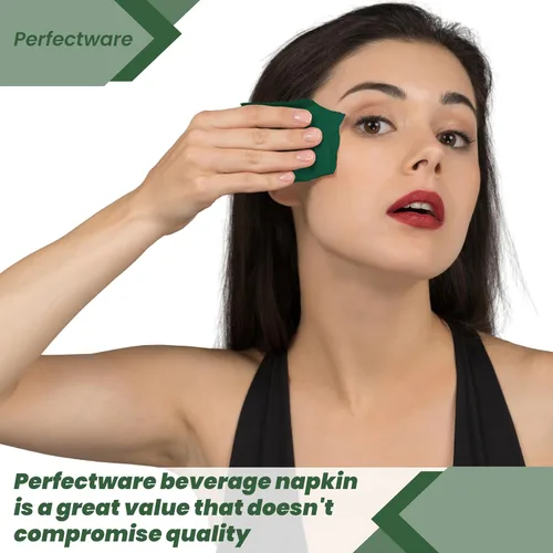 Vista 7 de Perfectware - Servilletas para bebidas de 2 capas, color verde cazador - paquete de 250
