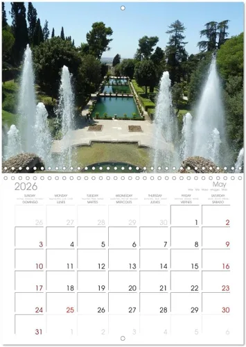 Vista 9 de The Hanging Gardens of Tivoli - The Villa d'Este (calendario mensual de pared 2024 11.7 x 16.5 pulgadas (abierto)), calendario de 14 meses CALVENDO