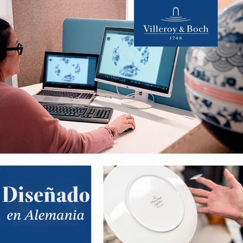 Vista 9 de Villeroy & Boch NewWave - Vajilla básica de 30 piezas, color blanco Porcelain dinnerware set, NewWave wave design, dishwasher and microwave safe