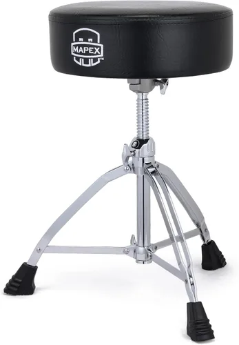 Vista 2 de Mapex T855 Serie 800 Trono Cojín de cuero de 3 patas de doble apoyo, negro