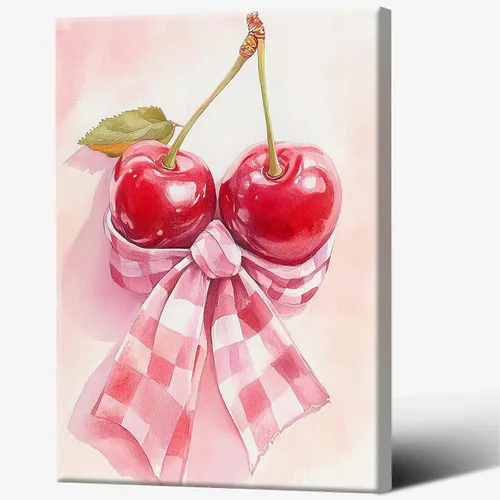 Vista 19 de Póster de lienzo de cocina azul funky para decoración de pared, pintura de acuarela pastel danés, coqueta, decoración de habitación, estética, 12 x
