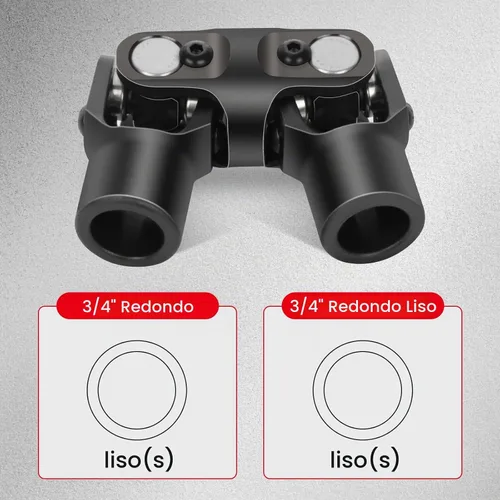Vista 4 de CCIYU 3/4" Redondo -3/4" Redondo Liso Negro Dirección U-joint Doble 5.630 in