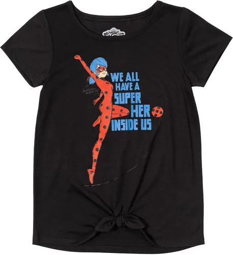 Vista 5 de Miraculous Ladybug - Conjunto de camiseta y pantalones cortos con diseño de nudos para niñas