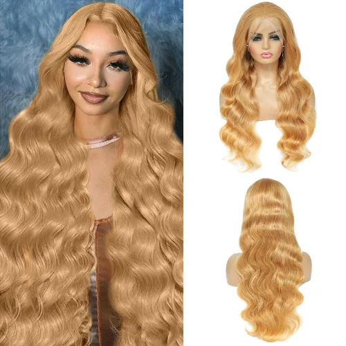 Vista 25 de Pelucas de cabello humano con encaje frontal 613 de 22 pulgadas, cabello humano prearrancado, rubio ondulado, encaje frontal, densidad 210, 613, 13