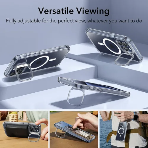 Vista 6 de ESR - Funda completa para iPhone 14 Pro Max, con soporte, MagSafe, a prueba de caídas de grado militar, protector de pantalla incorporado de vidrio