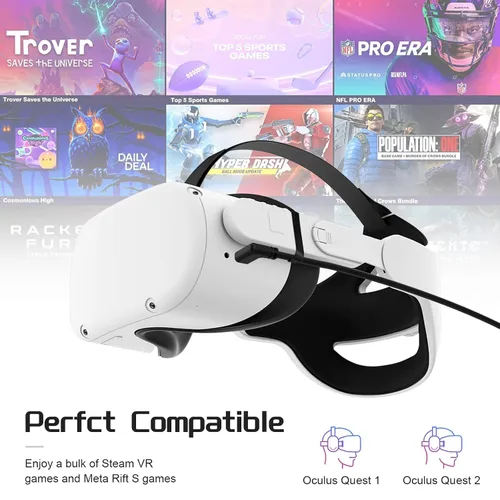Vista 4 de VR Link Cable USB C 10FT Compatible with Oculus Quest 12Pro, VR Link Headset Cable with High-Speed Transfer and Fast Charging, USB 3.2 Gen1 C-C