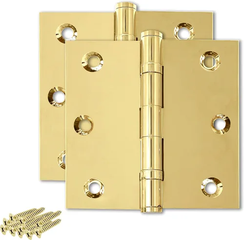 Vista 15 de Solid Brass Door Hinge Heavy Duty Ball Bearing 3.5 x 3.5 Inch - Set of 2 Hinges (Antique Brass)