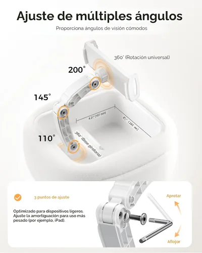 Vista 6 de LULULOOK Soporte de almohada Kindle ultra esponjoso para leer, soporte de almohada para tableta con cuenco de aperitivos y brazo plegable compatible