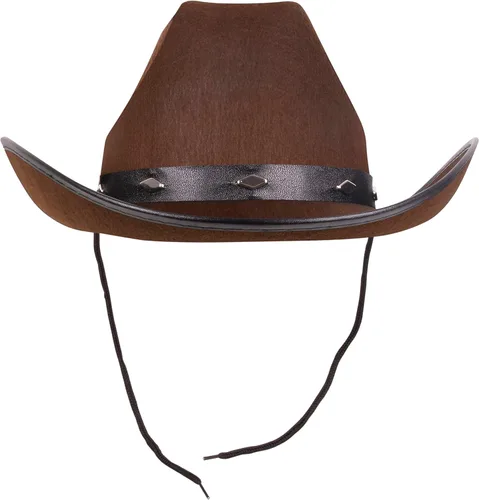 Vista 6 de Sombrero de fieltro Kangaroo de vaquero con tachas, Marrón