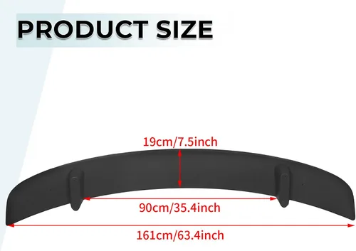 Vista 7 de Kojem Alerón trasero negro compatible con Dodge Charger 4DR Sedan Factory Style 2011-2023