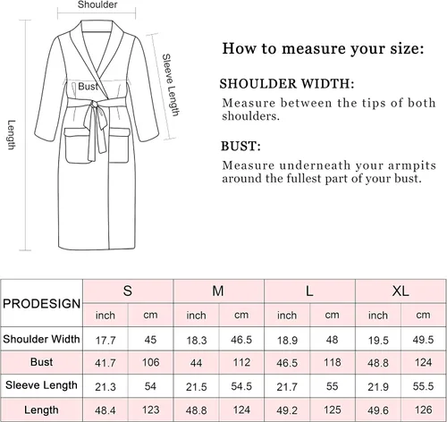 Vista 6 de PRODESIGN Bata larga de terciopelo para mujer, bata de baño suave y cálida con cuello de chal, camisón suelto